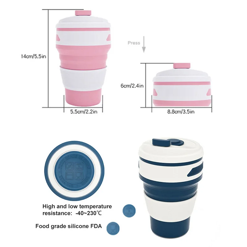 Кофейные кружки телескопическая складная силиконовая чашка для питья