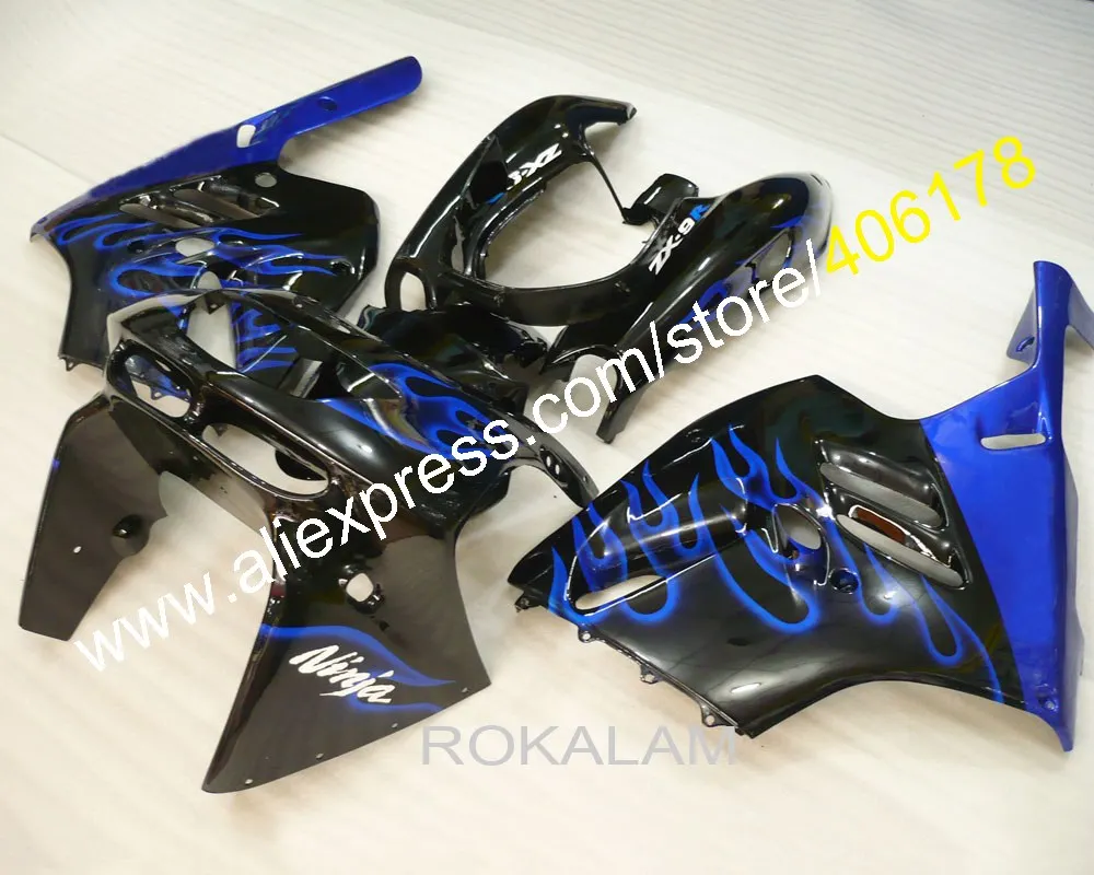 Дешевый обтекатель для Kawasaki 94 97 NINJA ZX 9R 95 96 ZX9R 9 R 1994 1995 1996 1997 Синий Пламя