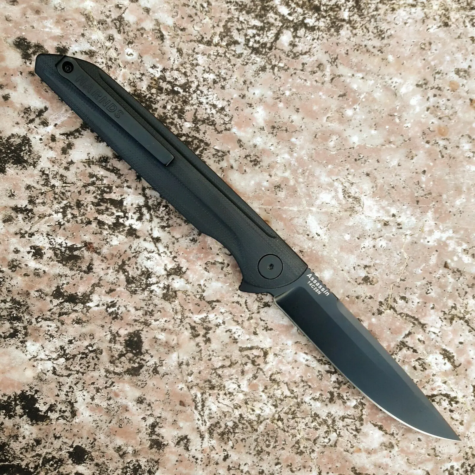 Карманный нож HARNDS Assassin складной резец Sandvik 14C2 8N со стальным лезвием рукоятка G10 с