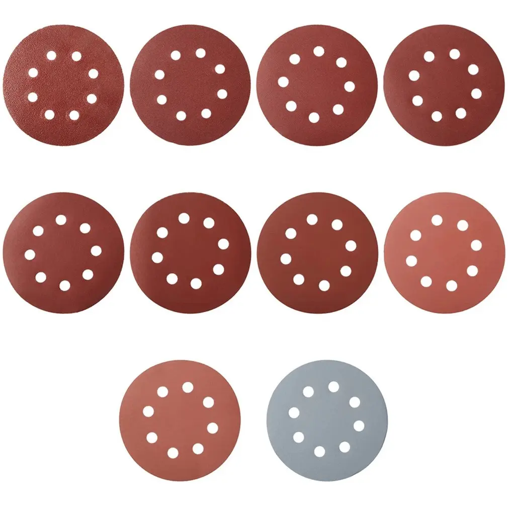 

100Pcs 5Inch 125mm Round Sandpaper Eight Hole Sanding Disk Set 80-3000 Hook & Loop Abrasive Sander Paper Use For Polishing Tools