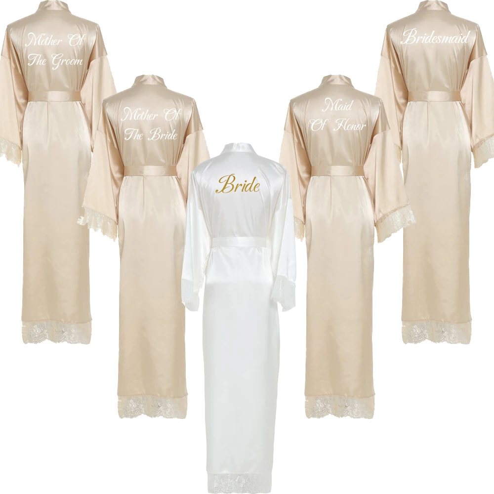 Silk stain robes  house robe for women  bridesmaid robes robes for girls wedding long sleepwear bridesmaid birthday robes