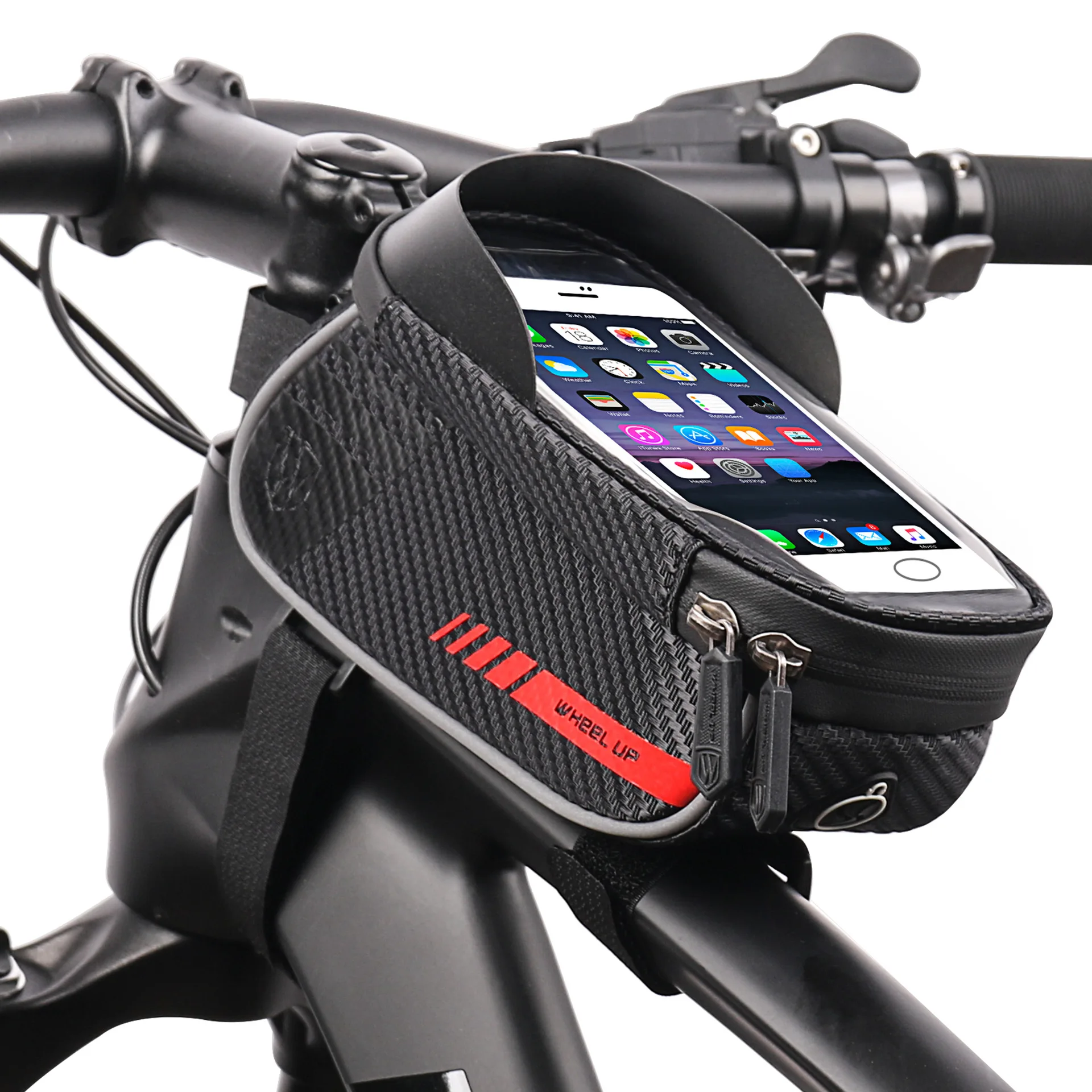Bike Bicycle Bag Frame Front Top Tube Cycling Bag Waterproof 6.6in Phone Case Touchscreen Bag MTB Pack Bicycle Accessories