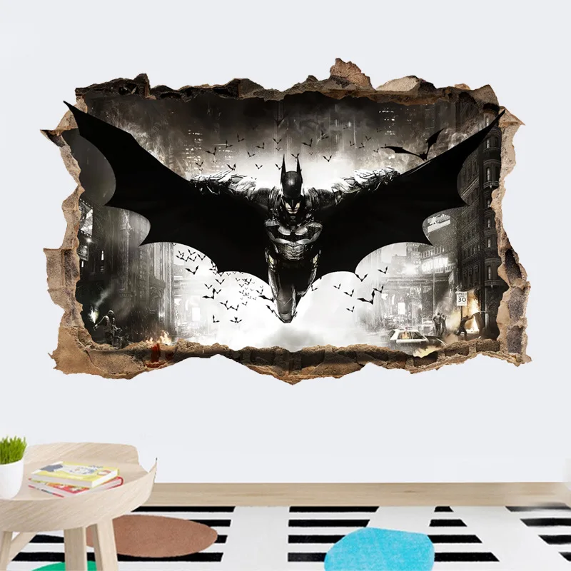 Настенные виниловые наклейки Бэтмен с именем и текстом для детской комнаты | Дом