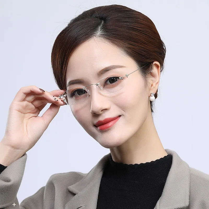 Новый бренд унисекс супер светильник безрамные очки для чтения женские с памятью