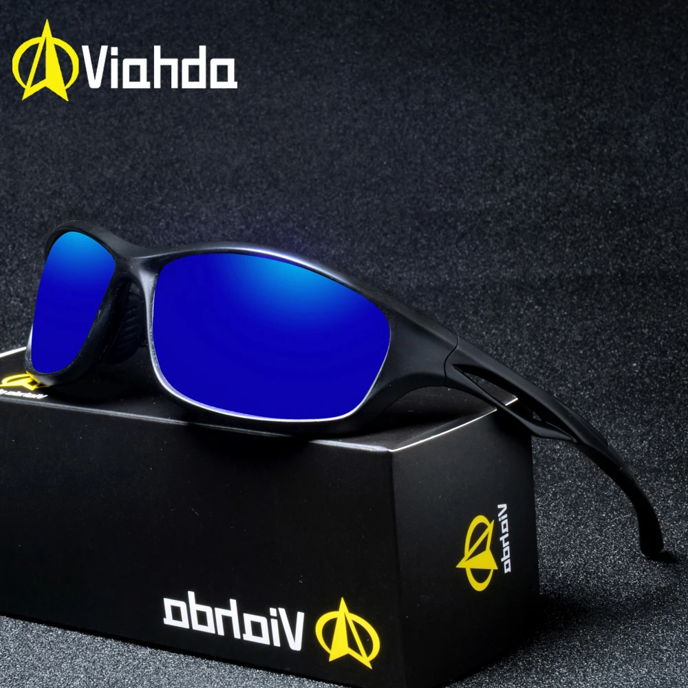 

VIAHDA Sport Polarized Sunglasses Men Brand Design Rectangle Mirror Luxury Vintage Male Sun Glasses For Men Driver Shades