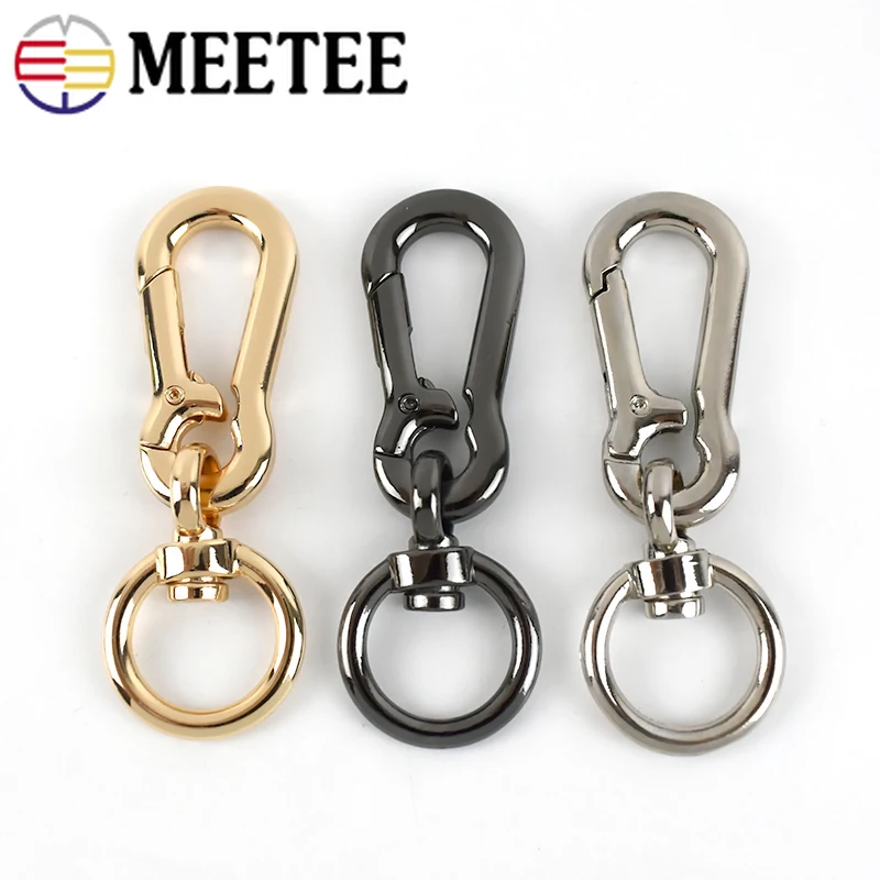 

2pcs Meetee Metal Bags Dog Buckle Snap Hook Bag Hanger Lobster Clasp DIY Sewing Swivel Key Ring Chain Buttons Leather Craft