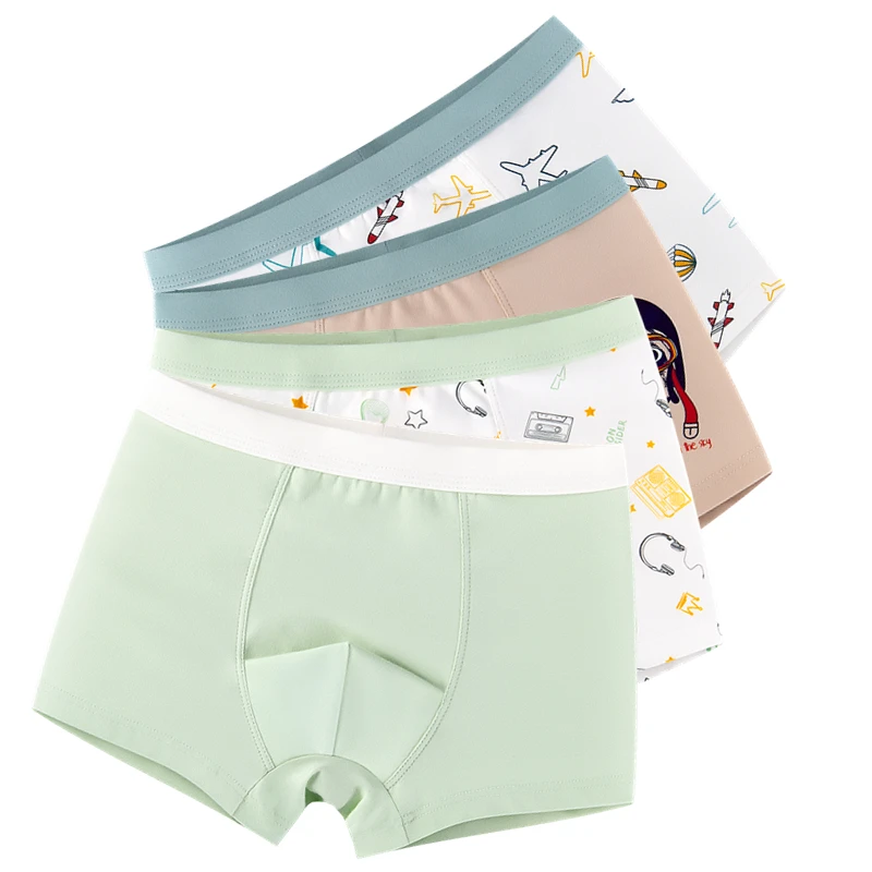 4 шт. хлопковые трусы боксеры для мальчиков 3 12 лет|Нижнее белье| |
