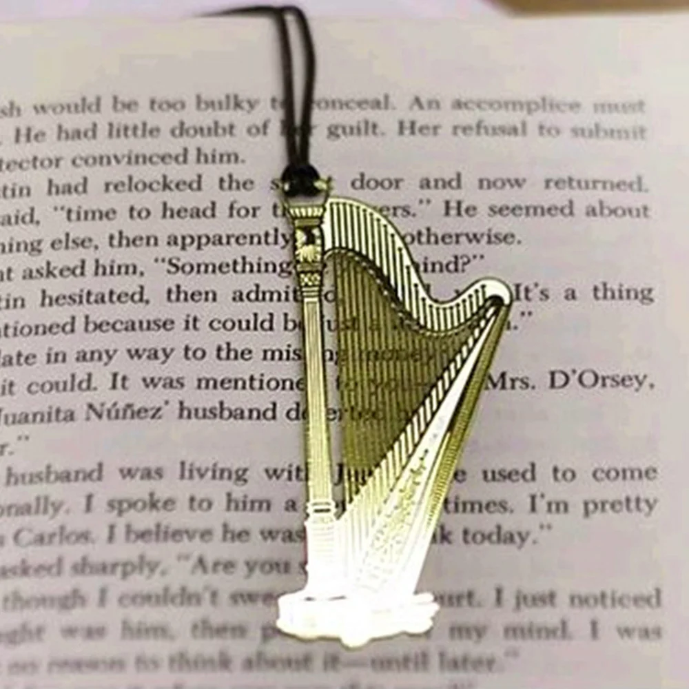 

6pcs Exquisite Western Musical Instrument Creative Bookmarks Vintage Pattern Metal Bookmarks for Stationery Gifts (Mixed Pattern