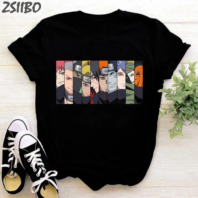 

Akatsuki Fashion Japanese Anime T Shirt Men Contton Itachi Funny Cartoon T-shirt Casual Cool Streetwear Tshirt HipHop Tops Male