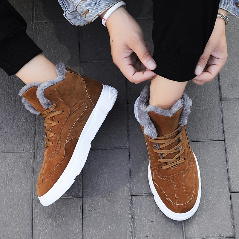 Новые мужские кроссовки из бархата Уличная обувь Мужские зимние ботинки