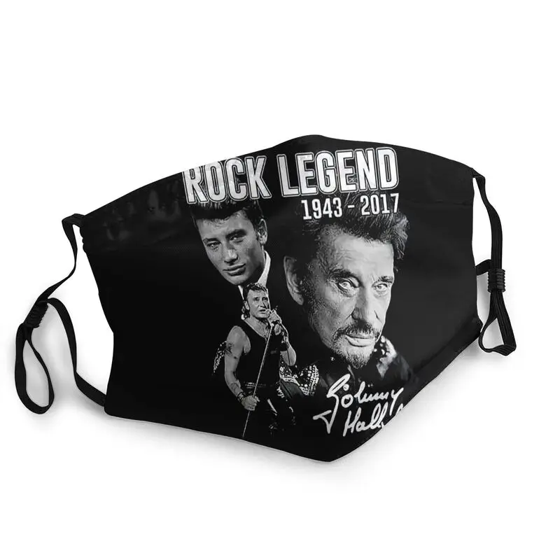 

Johnny Hallyday Adjustable Face Mask Unisex France Rock Singer Mask Dustproof Protection Cover Respirator Mouth Muffle