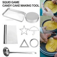 stainless steel squid game korean sugar candy making tools set squid game sugar pie game for ppopgi making tool set