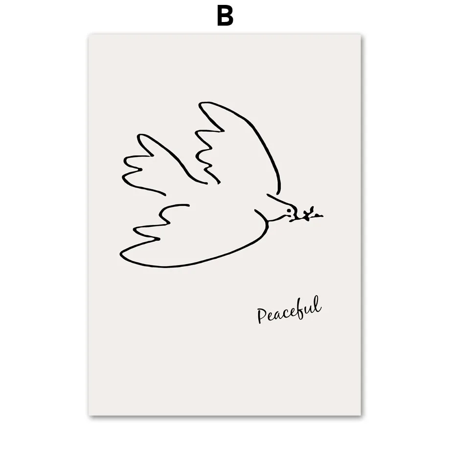 Картина на холсте Picasso Matisse Girl Bird Line для рисования настенные постеры и принты в