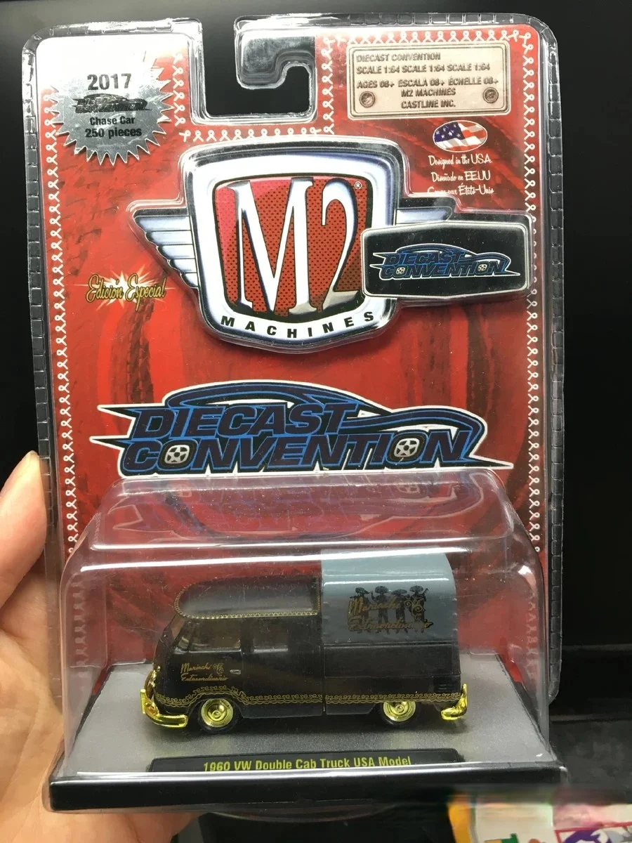 

Новые машины M2 1:64 GOLD 1960 VW, двойная кабина, грузовик из США, ограниченная модель 250, гоночный автомобиль, металлический литый под давлением, мо...