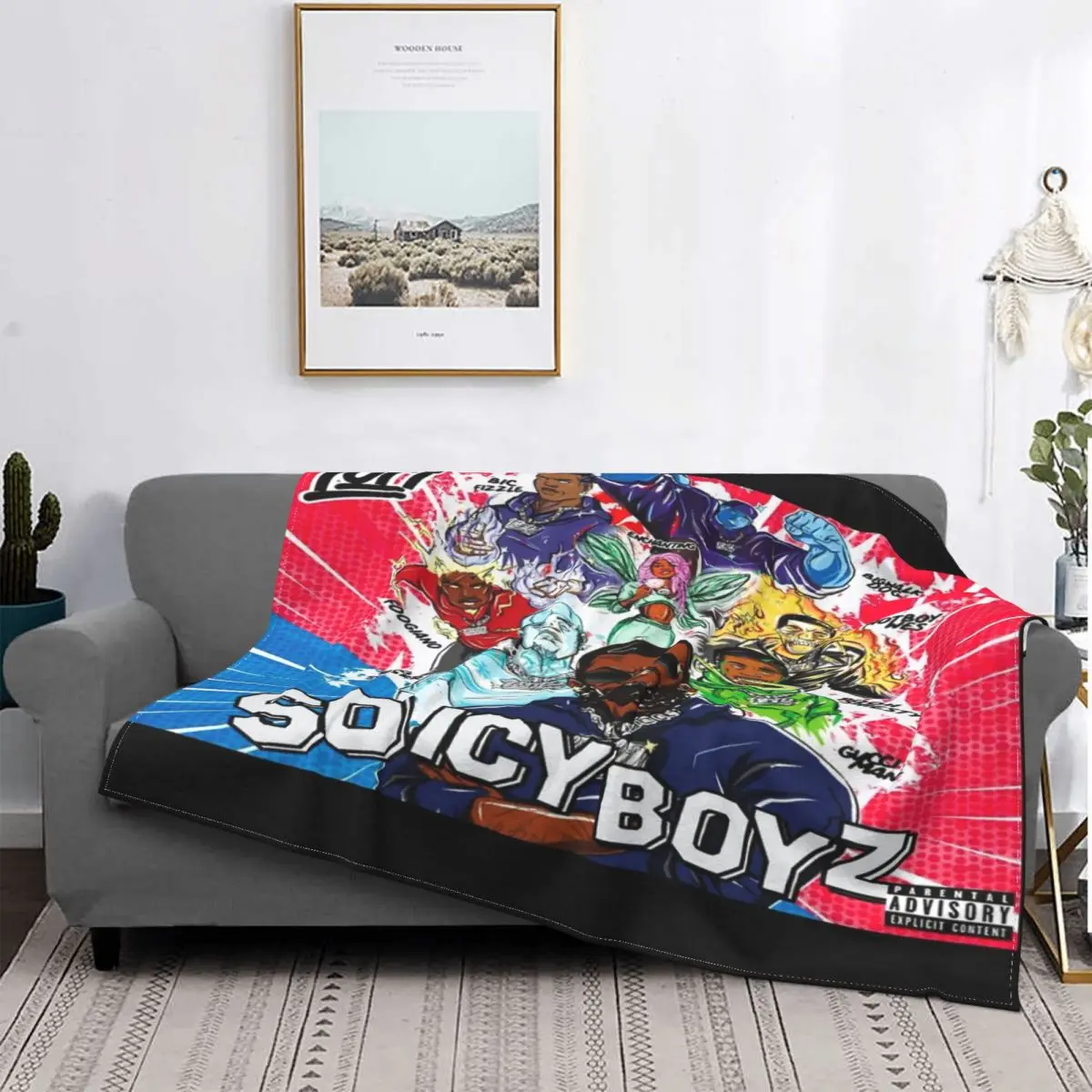 

So Icy Boyz-Manta a cuadros para cama, edredón con capucha, manta para cama