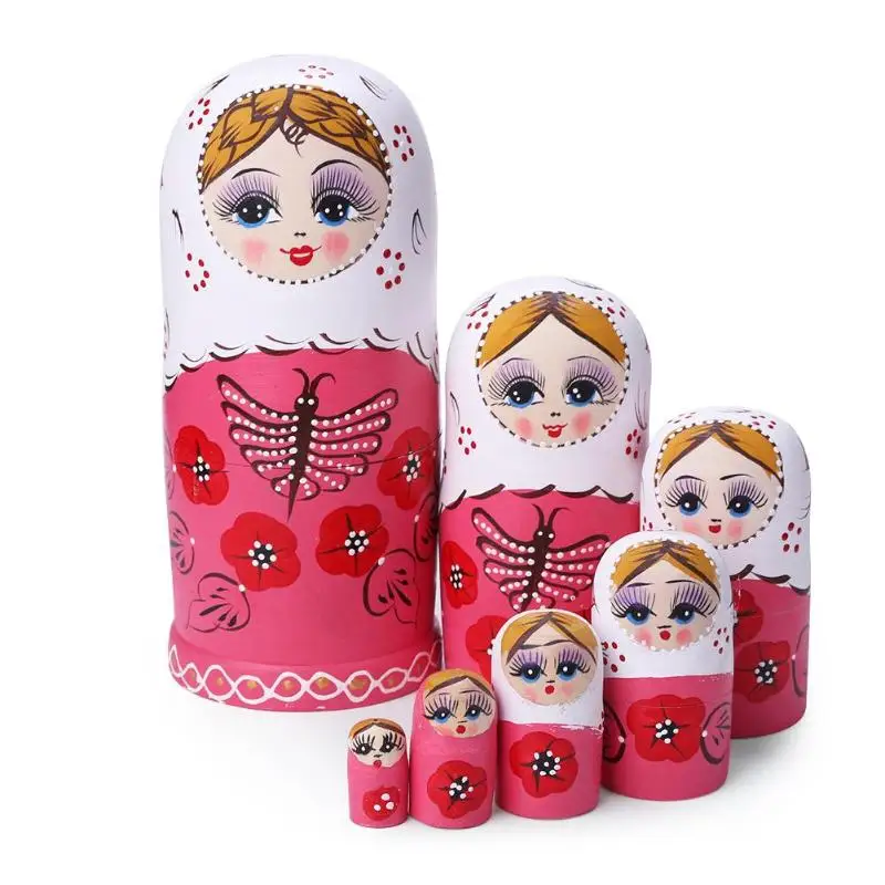 Русские куклы, Матрешка, деревянные классические цветные цветы, ручная работа, Матрешка, ручная краска, игрушки для детей, рождественские подарки - Цвет: 03