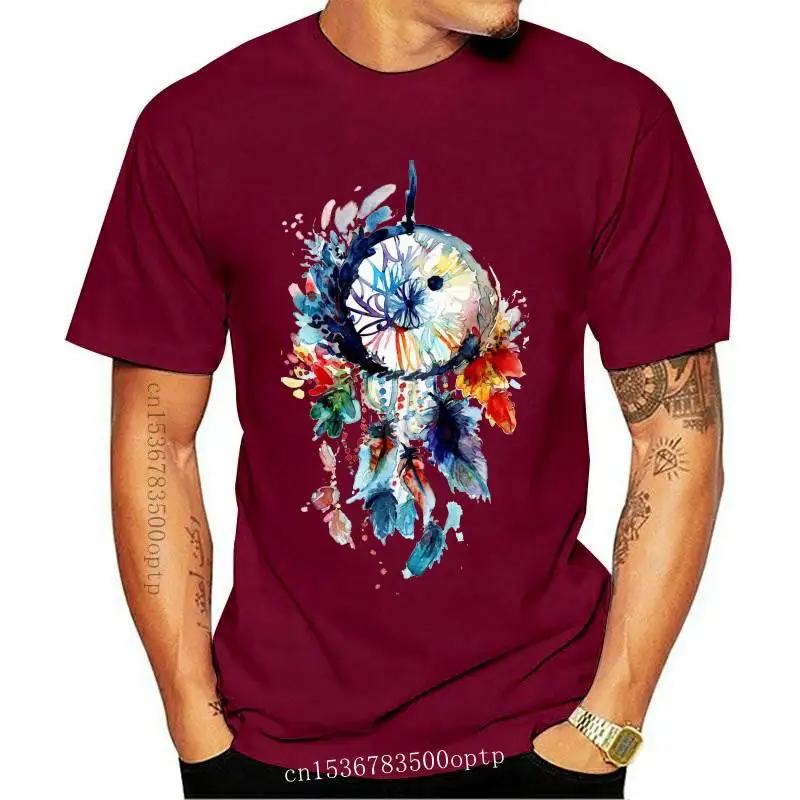 

New T Shirt for Women Watercolor Dream Web Feather Printing Cute Print Lady T-shirts Top Womens Graphic Ladies Female Tee T-Shir