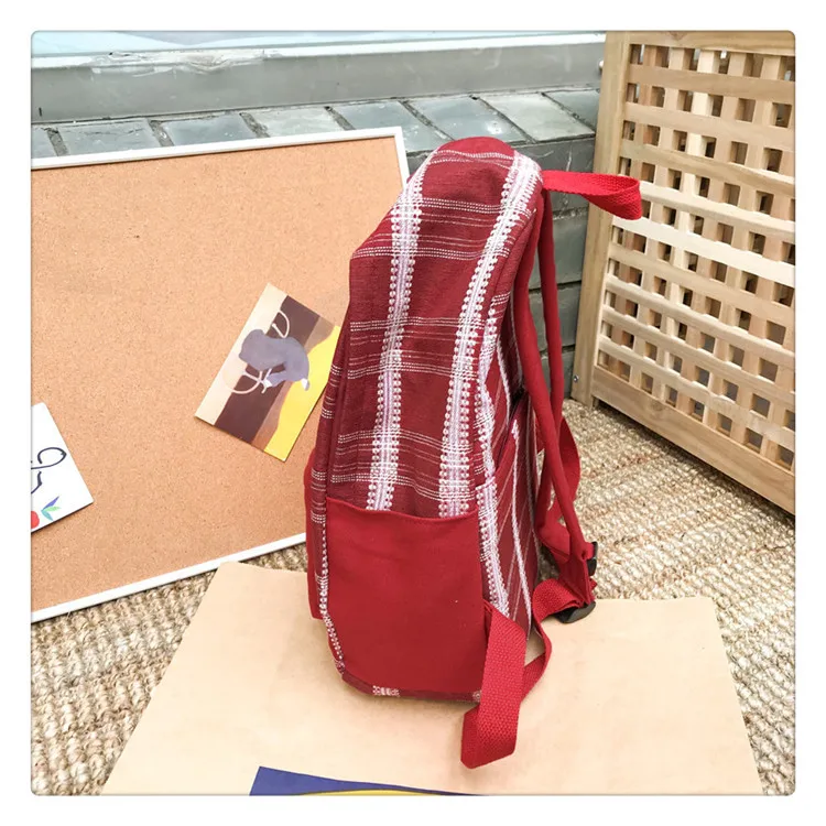 Женский холщовый рюкзак в стиле Харадзюку белый или черный дорожный с лентой и