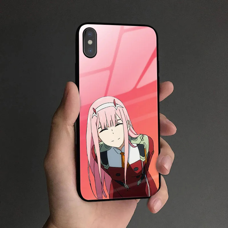 AE 2224 Zero Two Darling in the FranXX аниме стекло Мягкие силиконовые чехлы для телефонов оболочка для iPhone 6 6s 7 8 Plus X XR XS 11 PRO MAX - Цвет: AE 2224