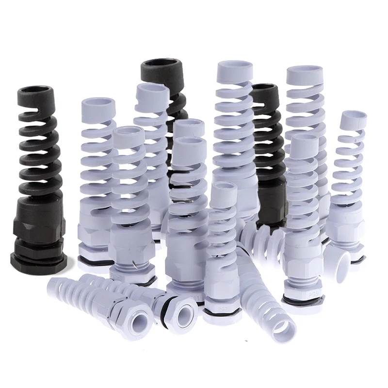 

5PCS IP68 waterproof M12 PG7 / PG9 / PG11 cable seal sleeve connector plastic screw stress protector 3-6mm anti-bending