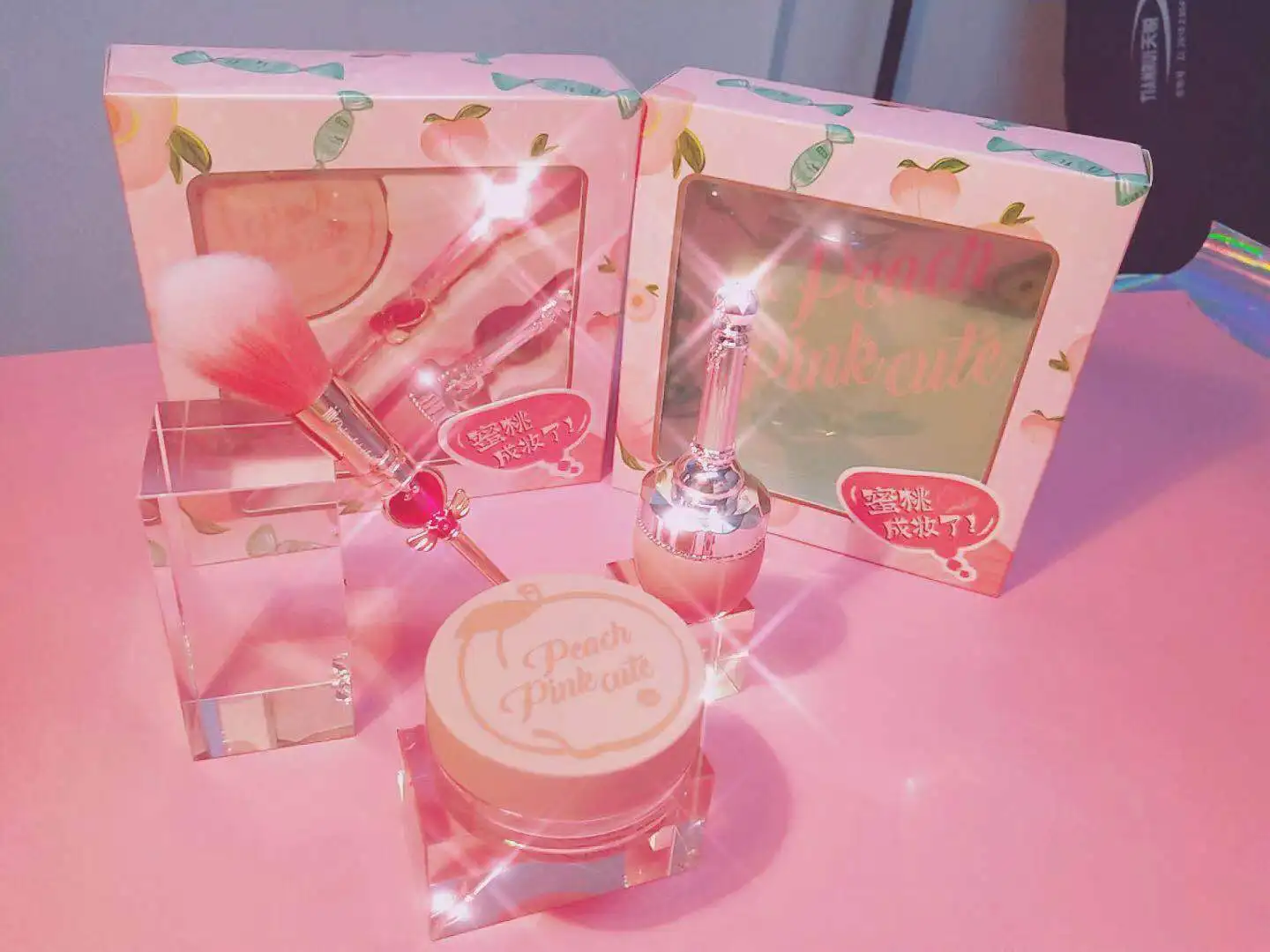 Персиковый набор из трех предметов натуральные бриллиантовые румяна контур лица