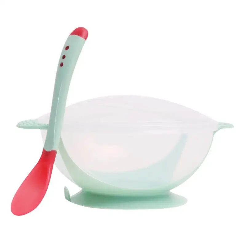 1pc Feeding Bowl Baby Feeding Set Sucker Bowl Spoon Temperature Sensing Baby Tableware Learning Dishes Assist Food Bowl Children