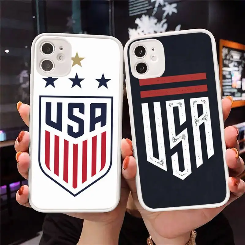 

America USA Flag Novelty Phone Case Matte Transparent for iPhone 7 8 11 12 s mini pro X XS XR MAX Plus cover funda