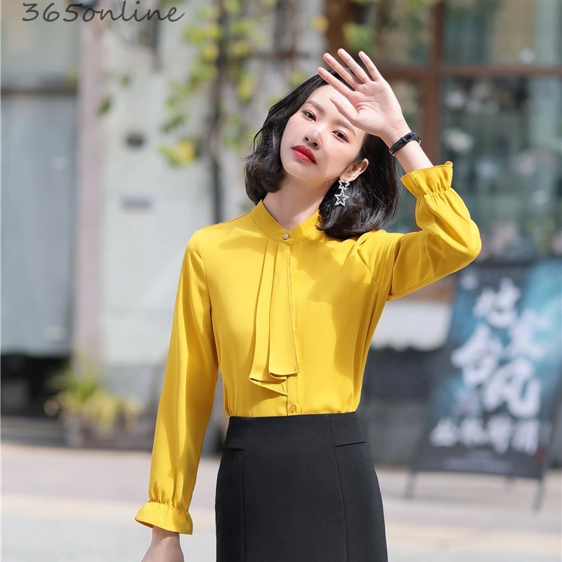 Новые стильные весенне летние блузки рубашки с длинным рукавом элегантные