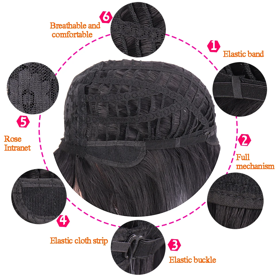 Peruca de Cabelo Houyan Cosplay Lolita Franja Longa Reta Sintético Rosa Gradiente Preto Azul Peruca Senhora Sintética 6 peruca senhora peruca sintética