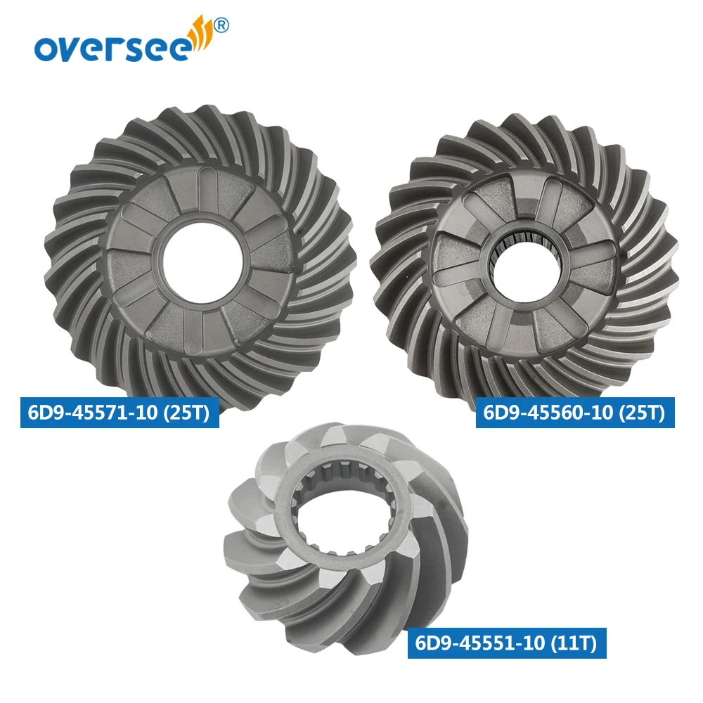 6D9 Gear Kit 6D9-45560, 6D9-45551, 6D9-45571 For Yamaha Outboard Parts 4 Stroke F50 F60 F90HP 25T/25T/11T