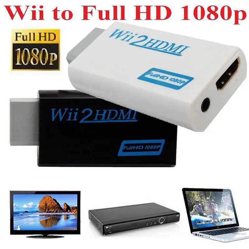 720P 1080P Full HD HDTV Wii to HDMI видео конвертер адаптер Wii2HDMI 3 5 мм аудио для ПК монитор