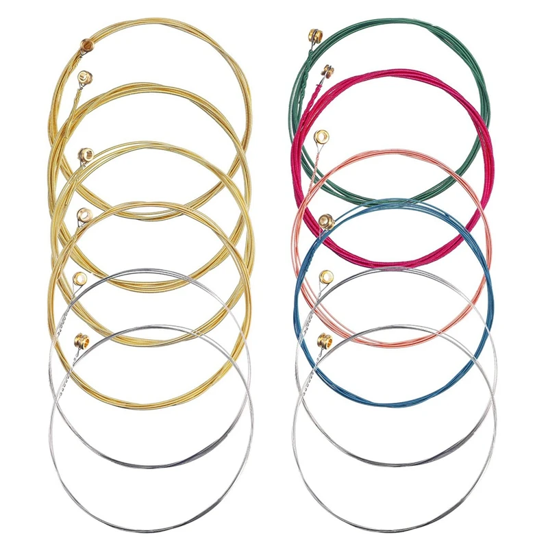 

2 Sets of 6 Guitar Strings Replacement Steel String for Acoustic Guitar Guitar Changing Tool