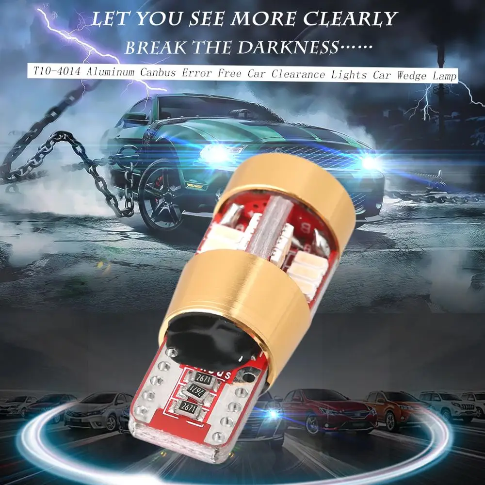 

Super Bright Aluminum Canbus Error Free Car Clearance Lights Car Wedge Lamp T10-4014 Parking light Side Lamps