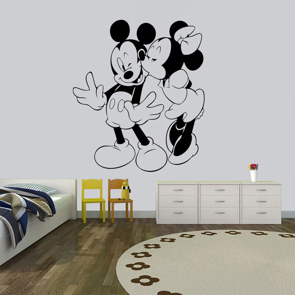 Наклейки на стену в стиле Диснея Микки и Минни Маус наклейки для детской комнаты