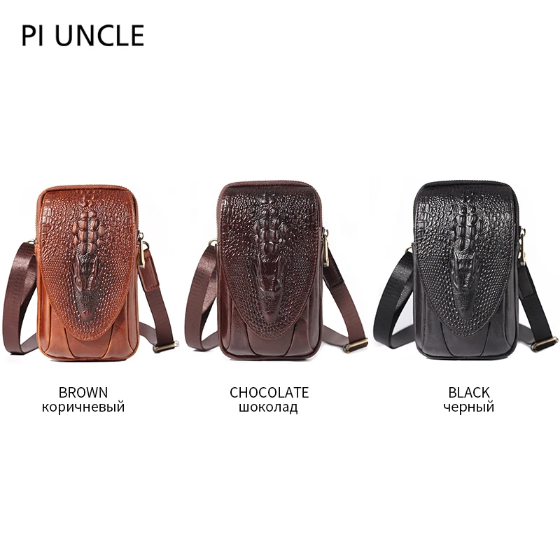 Мужская поясная сумка из натуральной крокодиловой кожи военный Забавный кошелек
