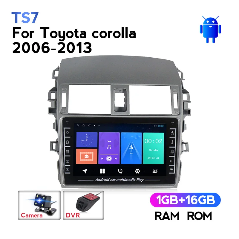 

Автомагнитола на Android, мультимедийный плеер для Toyota Corolla E140 E150 2006-2013, GPS-навигация, Wi-Fi, поддержка BT, управление рулевым колесом