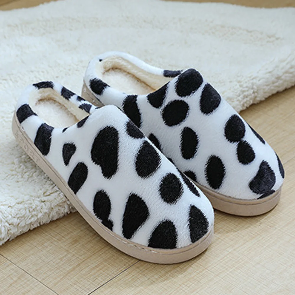 Женские хлопковые тапочки Сезон осень-зима Домашняя обувь на нескользящей