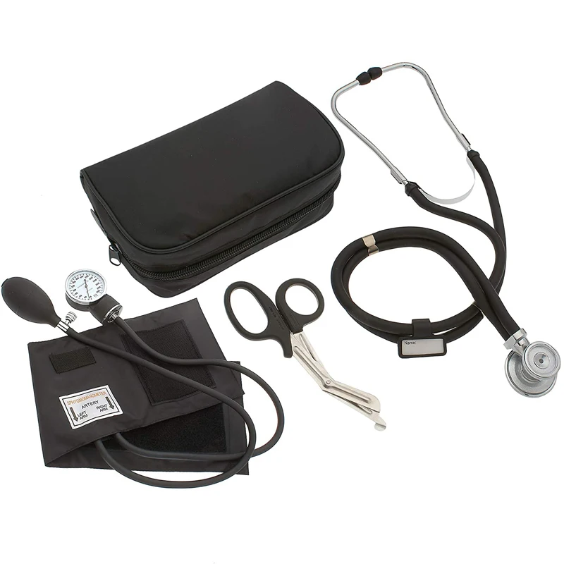 

Medical Blood Pressure Monitor BP Cuff Manometer Upper Arm Aneroid Sphygmomanometer with Cute Cardiology Stethoscope Scissors