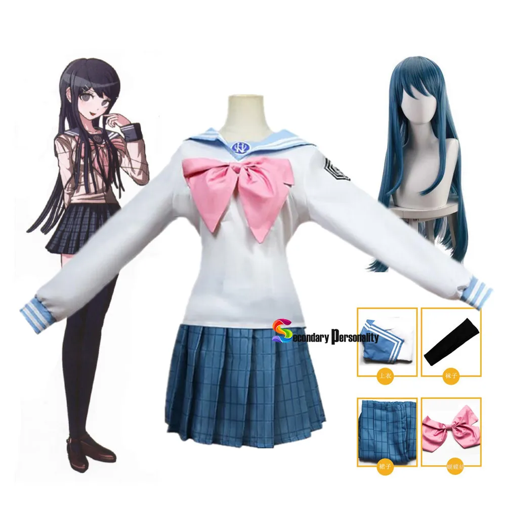 

Super DanganRonpa Maizono Sayaka Cosplay Costume Girl Sailor Suit Clothing Cosplay Dangan Ronpa School Uniform Skirt Socks Suit