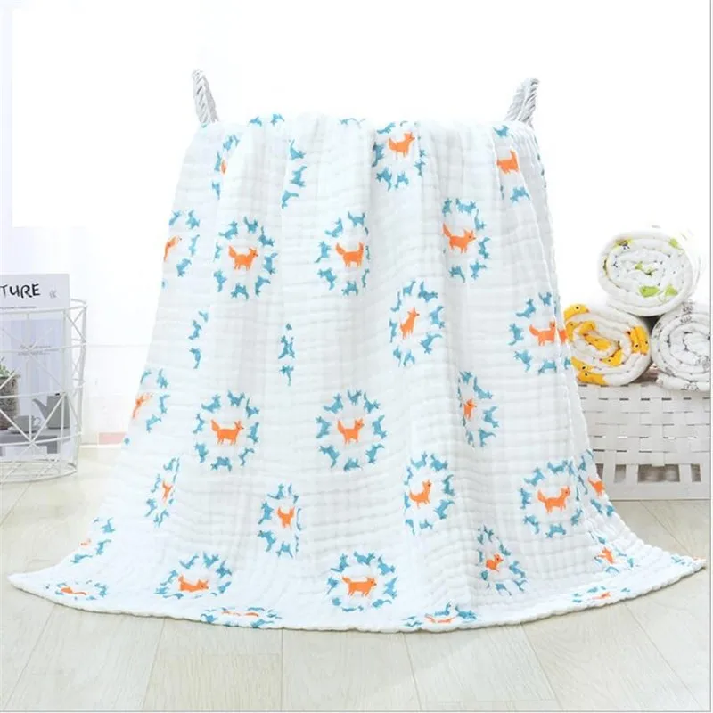 

105cm*105cm Soft Breathable 6 layers Gauze Baby Blankets Swaddling For Babies Wrap 100% Cotton Infants Baby Muslin Blankets