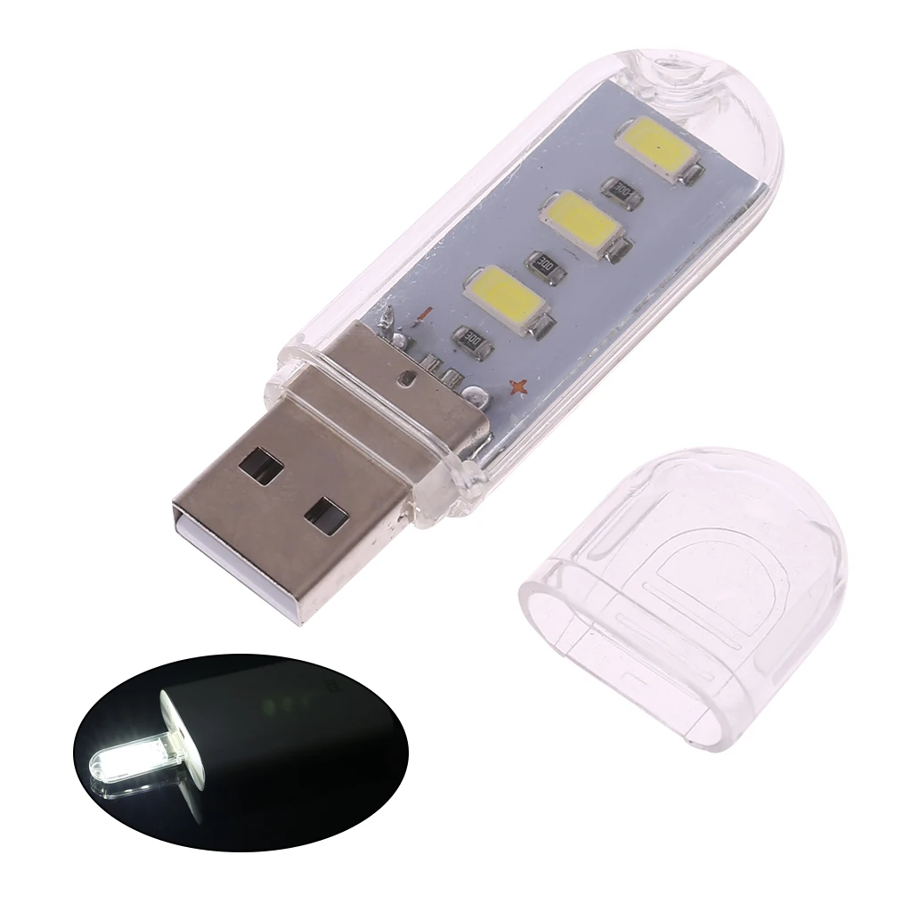 Портативный брелок 3 светодиодный белый ночсветильник питание от USB U-диск форма