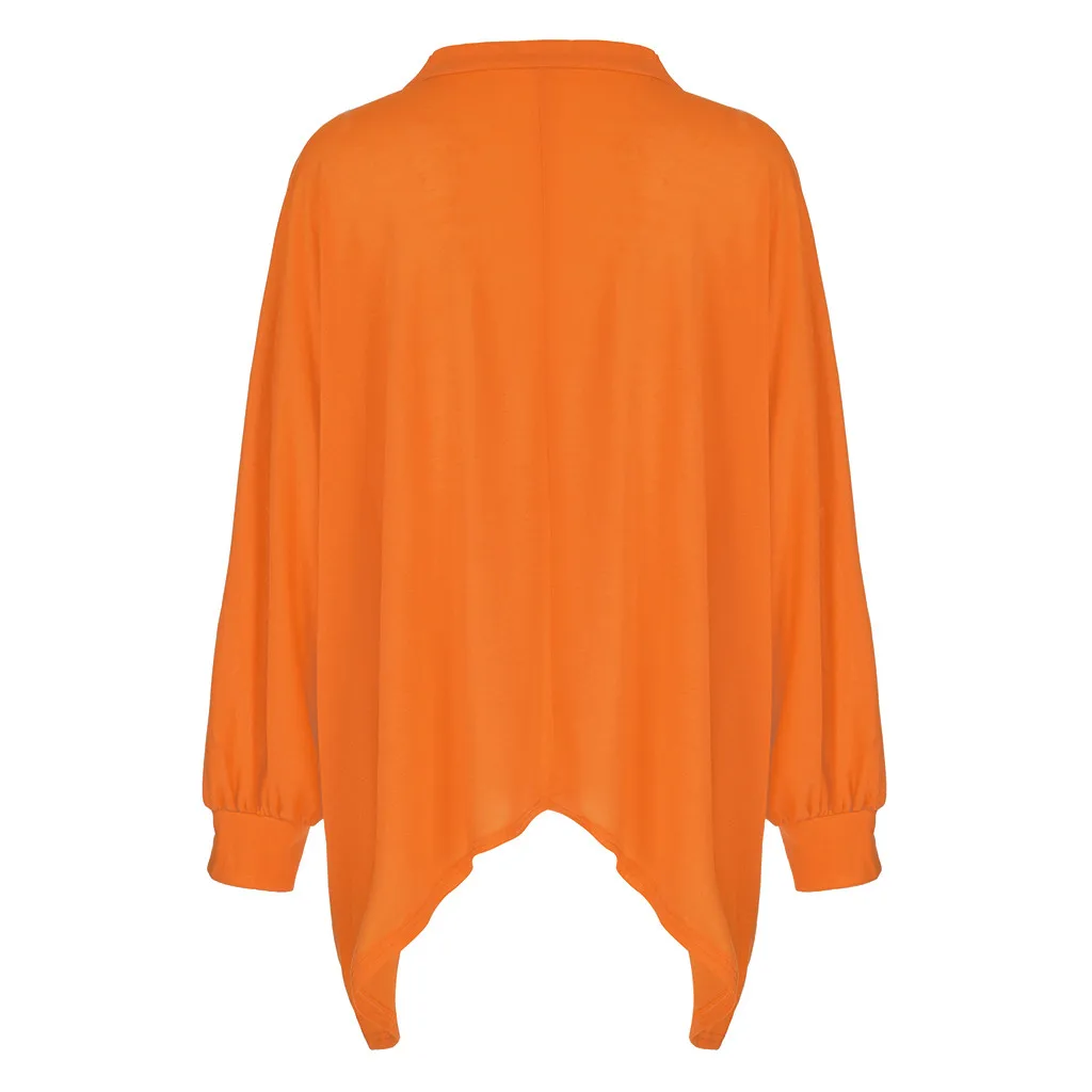 feitong Blouse Female Clothing Women's Loose Plus Size Solid Long Sleeve V-neck Pullover Blouse Tops Shirt Plus Size 5XL