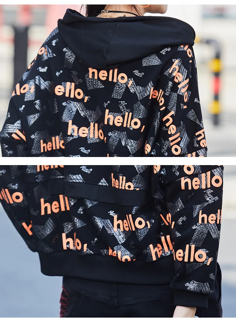 

Hood Hoodie Women Loose Stitch Sweatshirt Oversize Korean Female Trendy Harujuku Female Sweat Tracksuit Drawstring Top Hip Hop