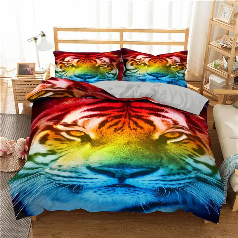 

3D Mermaid Bedding Set Purple Duvet Cover Animals Printed Bedclothes For Girls Children Princess Room Bed Set King Queen Size