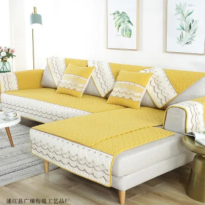 

Four seasons universal fabric cotton sofa cushion cover, non-slip living room sofa cover