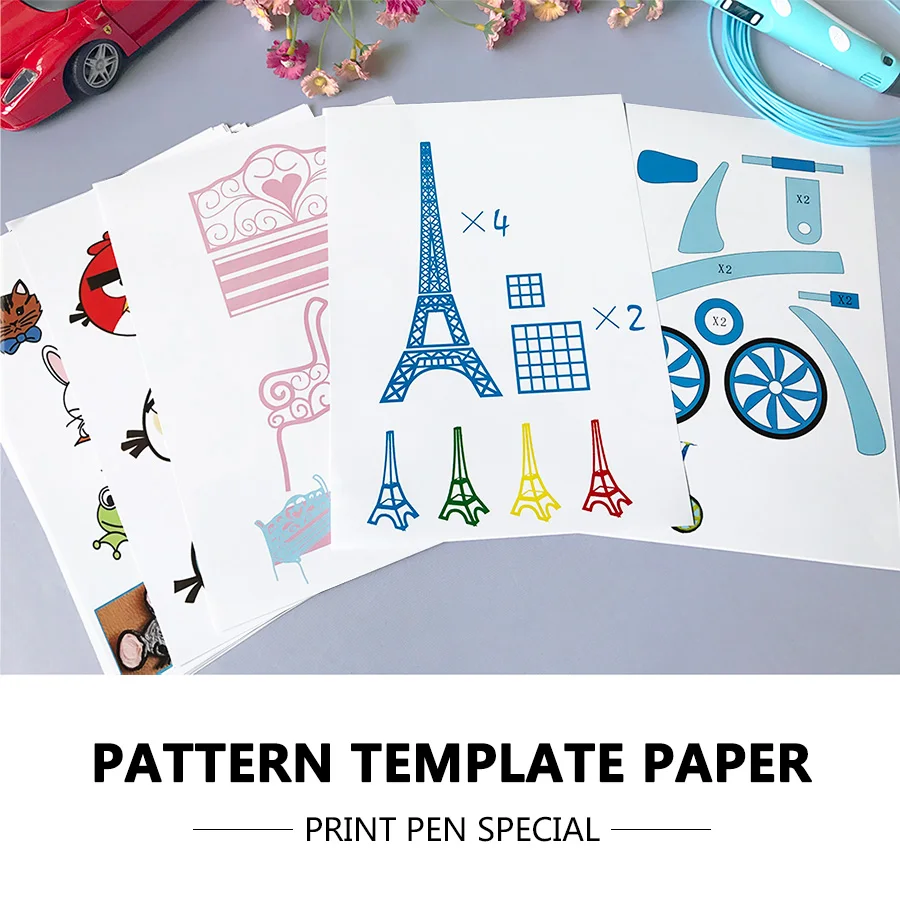 Детская 3D-ручка помощь печати граффити шаблон доска копирования 20 случайных специальных листов.