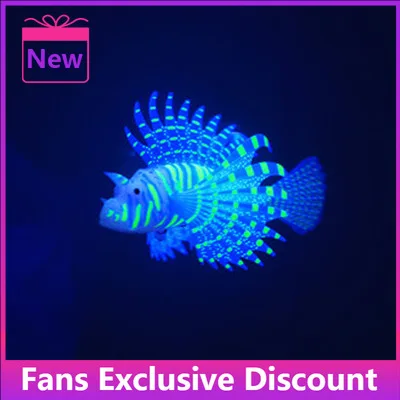 

2021 Hot Aquarium Artificial Luminous Fish Tank Aquatic Landscape Silicone Jellyfish Fish Glow In Dark Underwater Ornament
