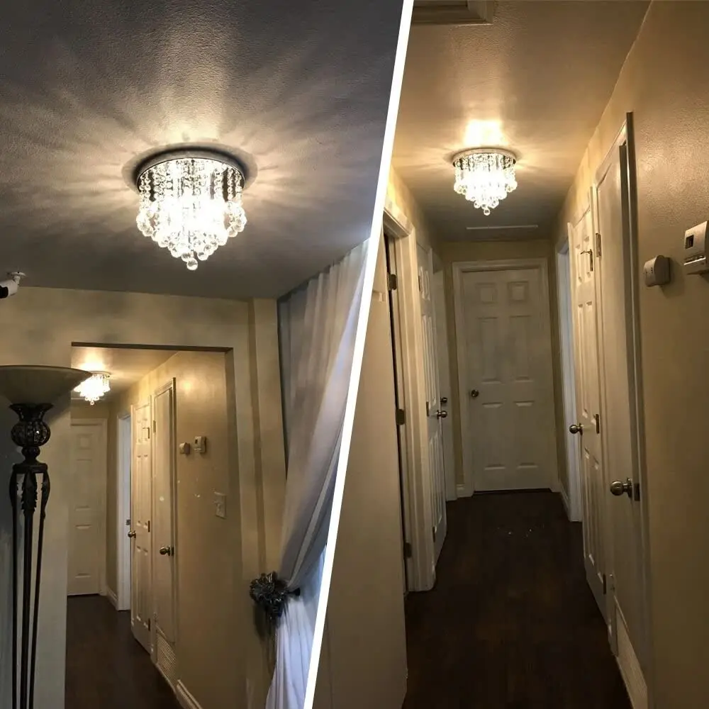 

Crystal Chandeliers Modern Style Ball Light Fixture 3 Lights Flush Mount Lighting For Bedroom Living Room Kitchen Dining Room
