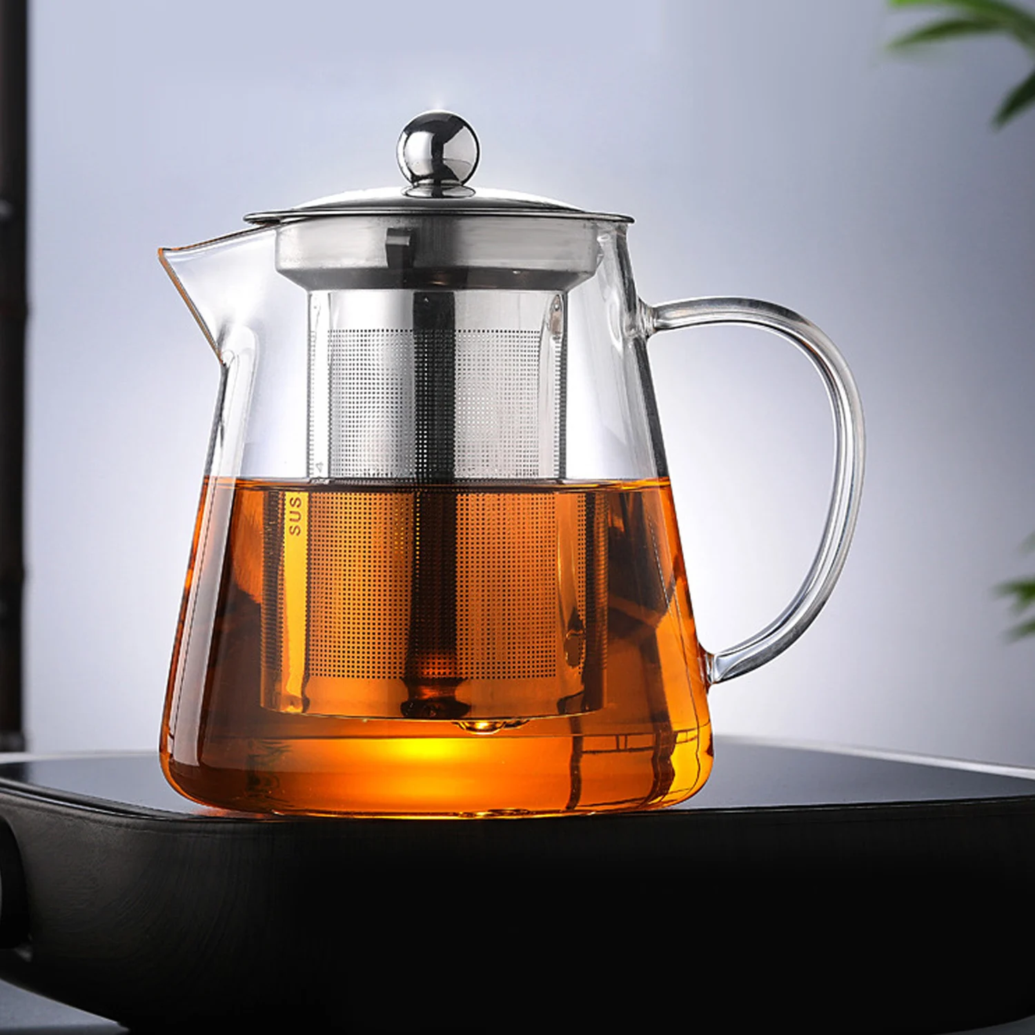 Чайник заварочный из прозрачного стекла 450 мл 15 унций устойчивый к высоким