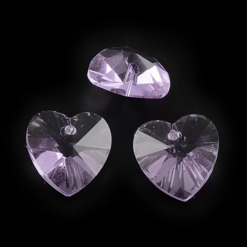 Violet 100 шт./лот смешанные Цвет Стекло граненый белый снег белый нижнее белье Grystal Подвески Кулоны из нержавеющей стали для Цепочки и ожерелья Свадебный декор 10x10x5 мм(0,3" x 0,39" x 0,1" - Окраска металла: Violet